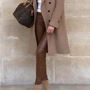 zara faux leather high waisted pants skinny